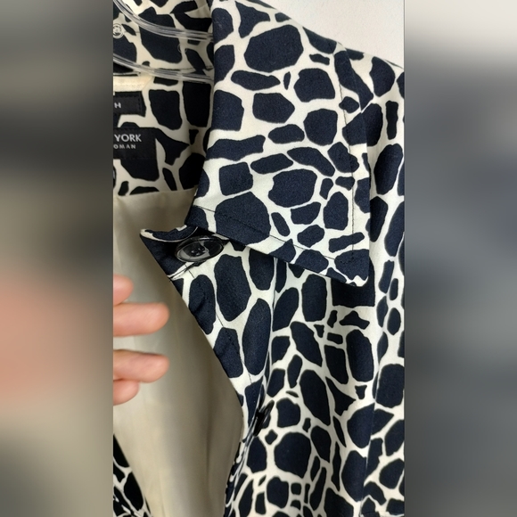 NEW Jones NY trendy jacket giraffe animal print black ivory plus size 2X cotton - Picture 11 of 11